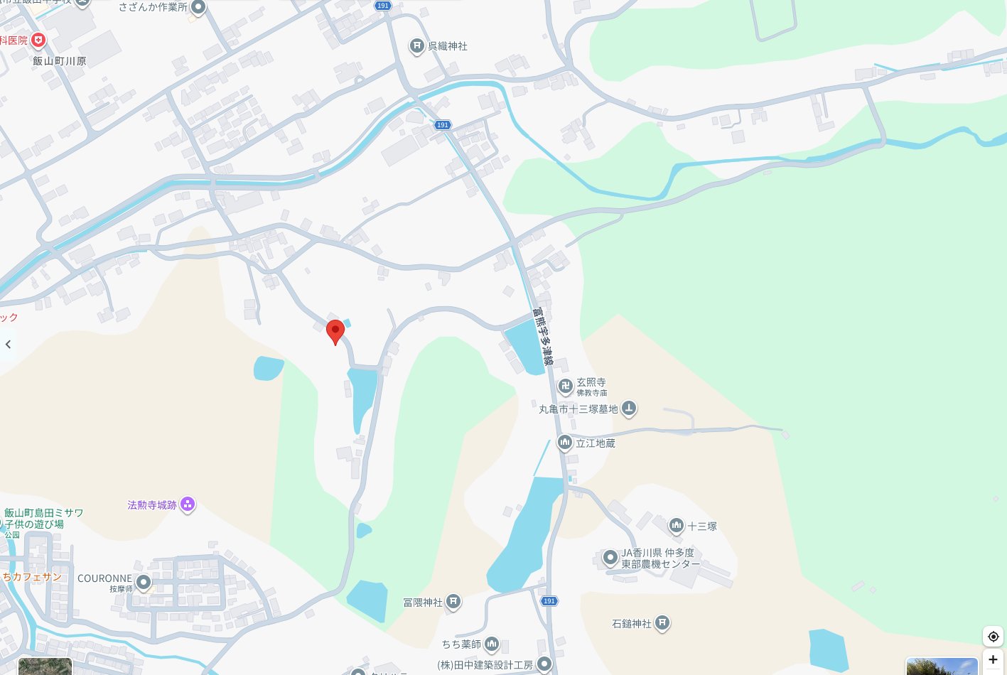 株式会社アークス 本社所在地の地図（香川県丸亀市飯山町川原）